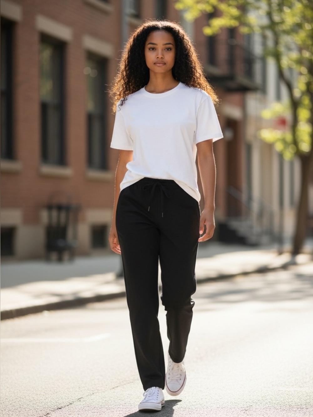 Yogalicious Lux Avenue Straight Leg Pants Black Pull On Stretch Medium